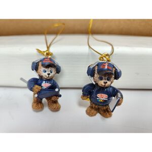 Vtg. Jeff Gordon NASCAR Pit Crew Teddy Bear Ornament & DuPont Racing Lot of 2